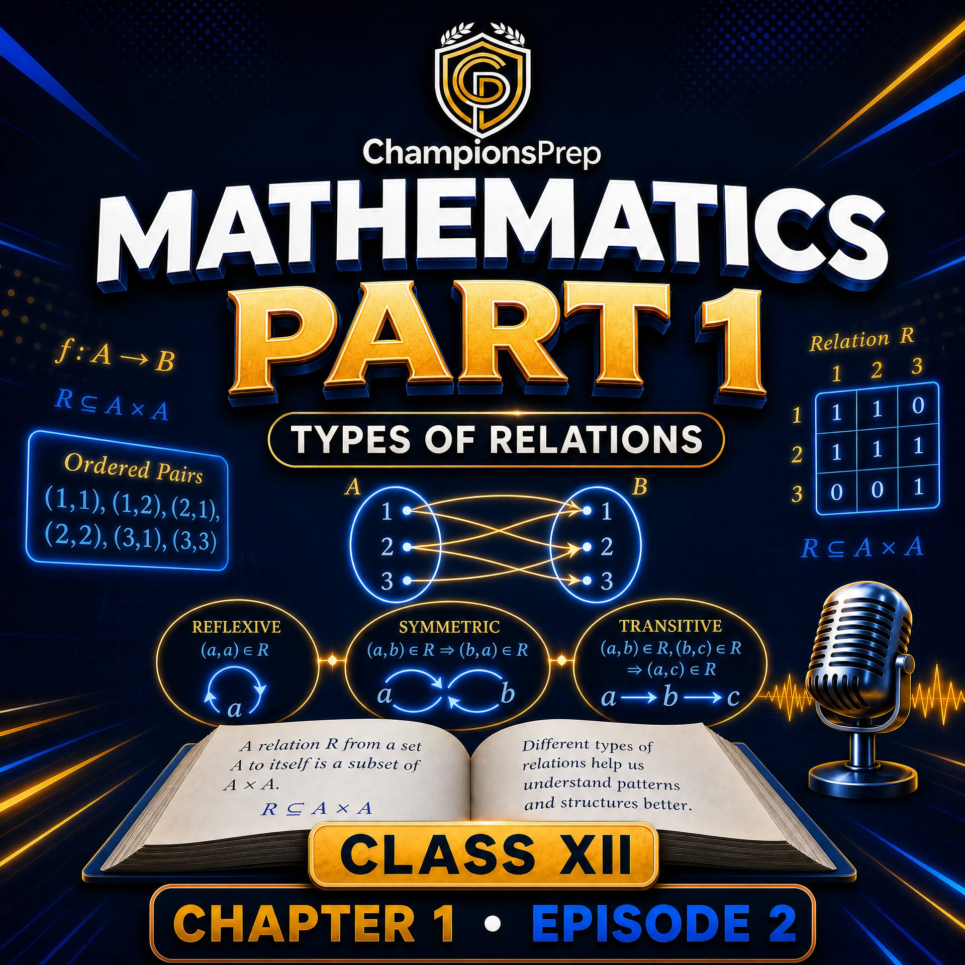 Types of Relations in Class 12 Maths – Reflexive, Symmetric, Transitive & More podcast artwork