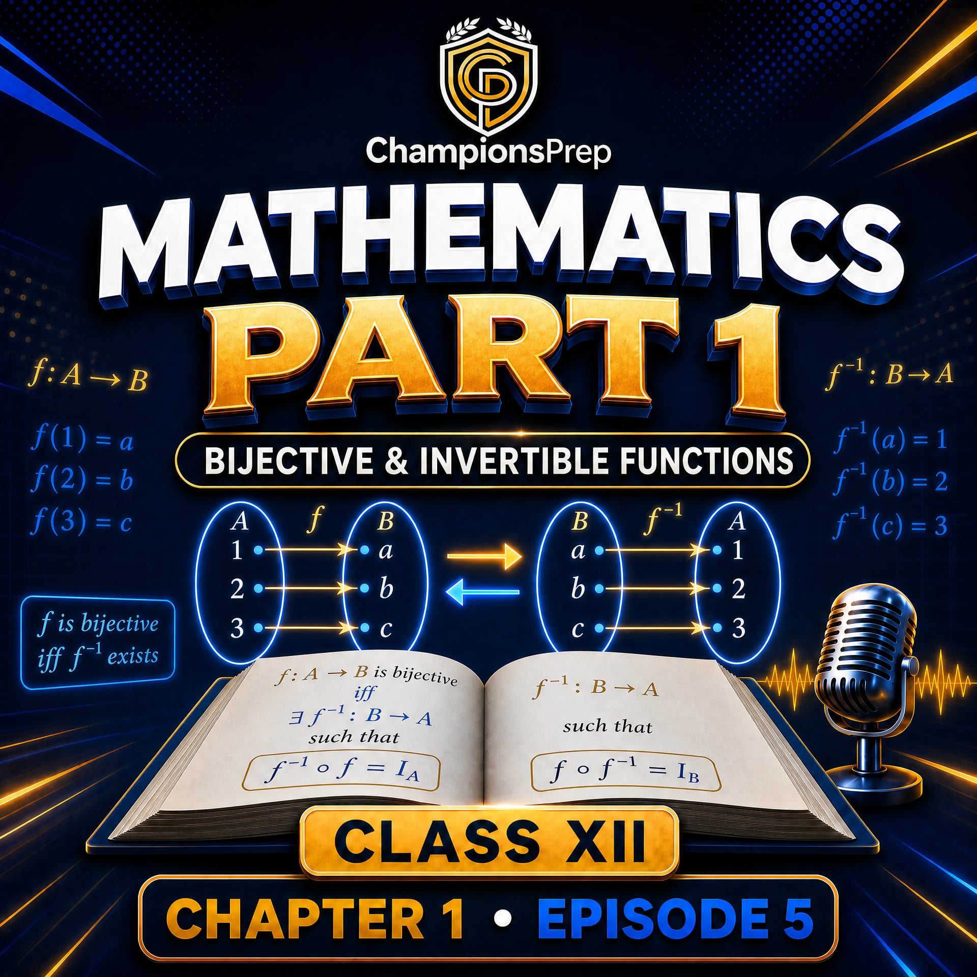 Bijective and Invertible Functions – Class 12 Maths Chapter 1 Complete Guide podcast artwork
