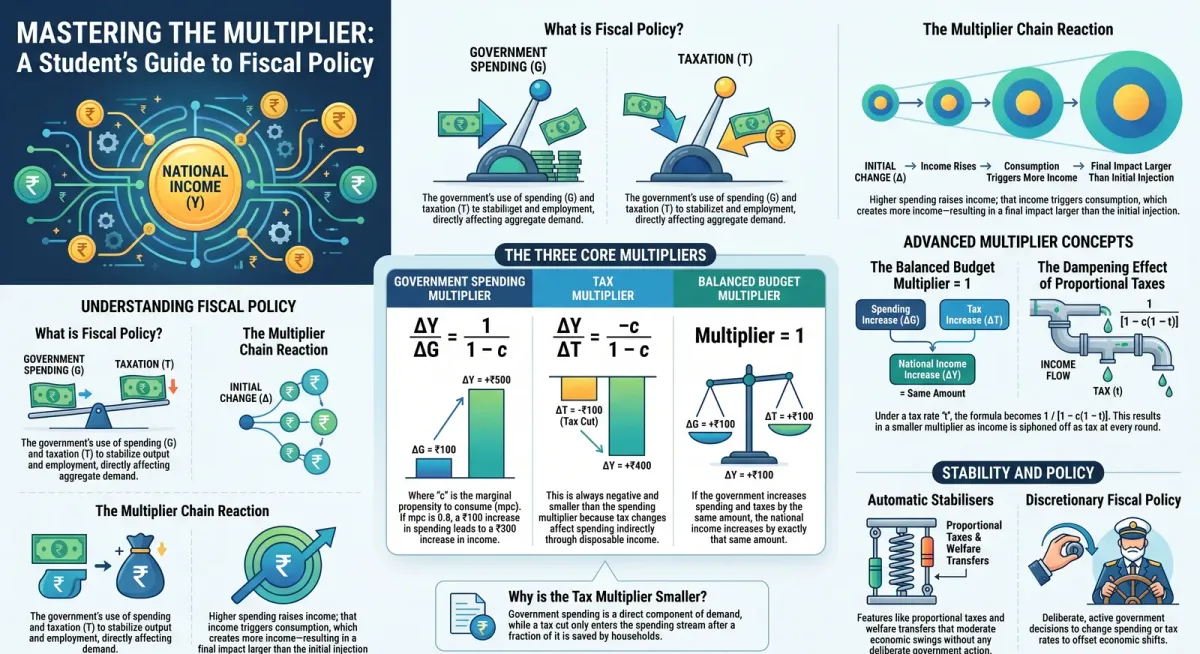 Government Spending Multiplier & Fiscal Policy Explained (Class 12) cover image