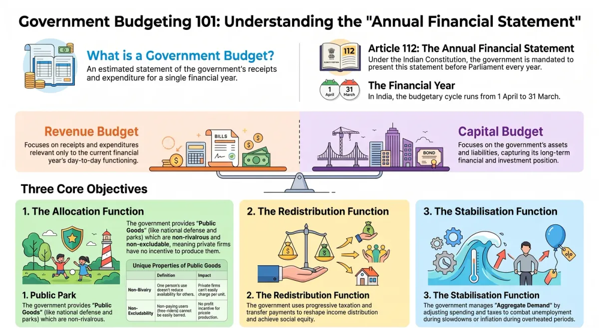Government Budget Class 12: Meaning, Objectives & Functions Explained cover image