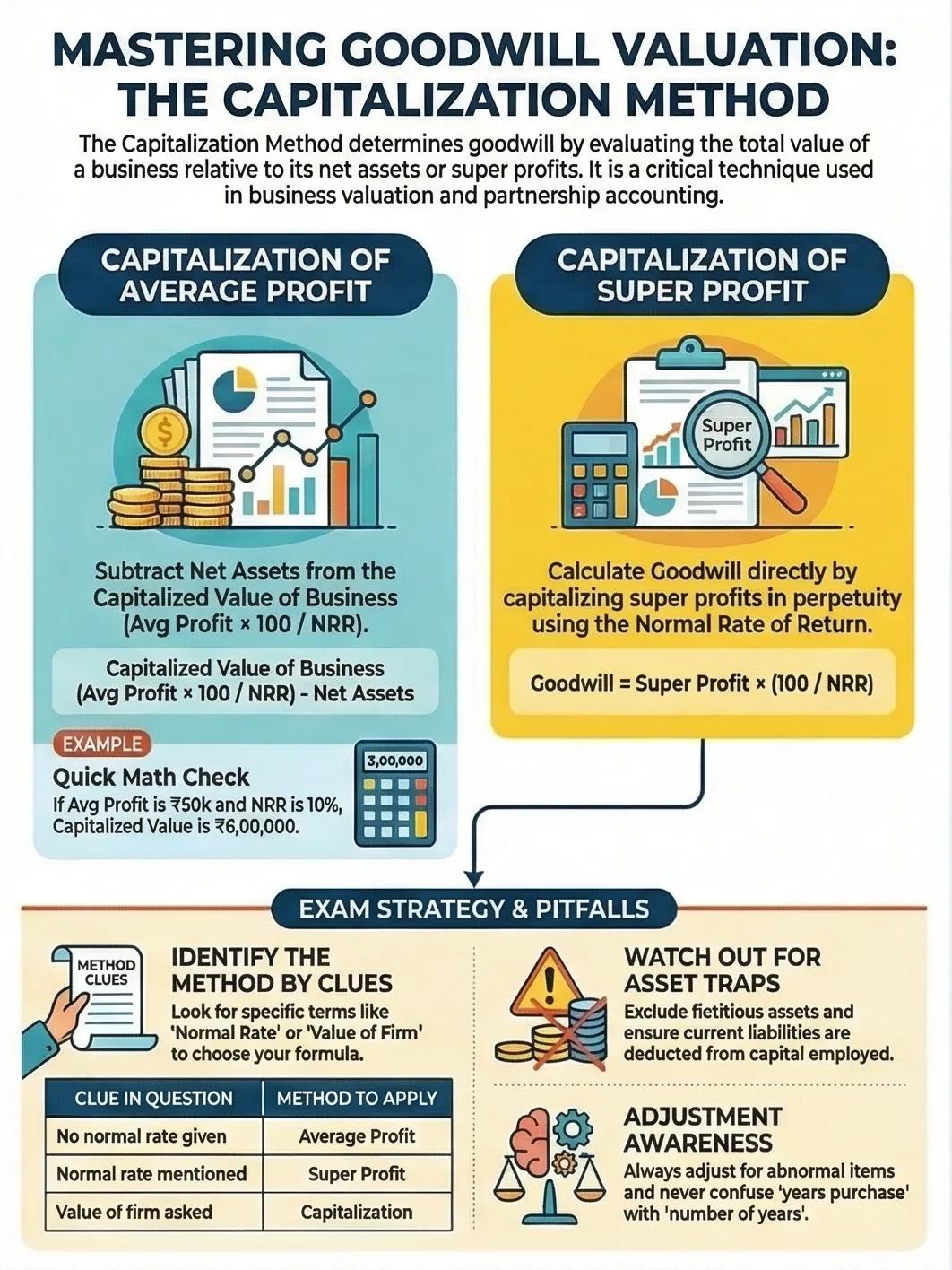 Capitalization Method of Goodwill Valuation — Comprehensive visual summary and infographic