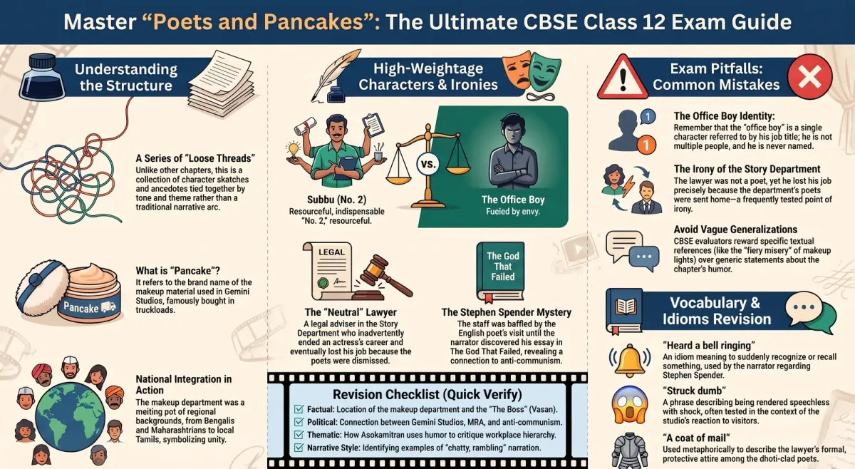 Poets and Pancakes Exam Tips, Important Questions & Revision Checklist – CBSE Class 12 Flamingo cover image