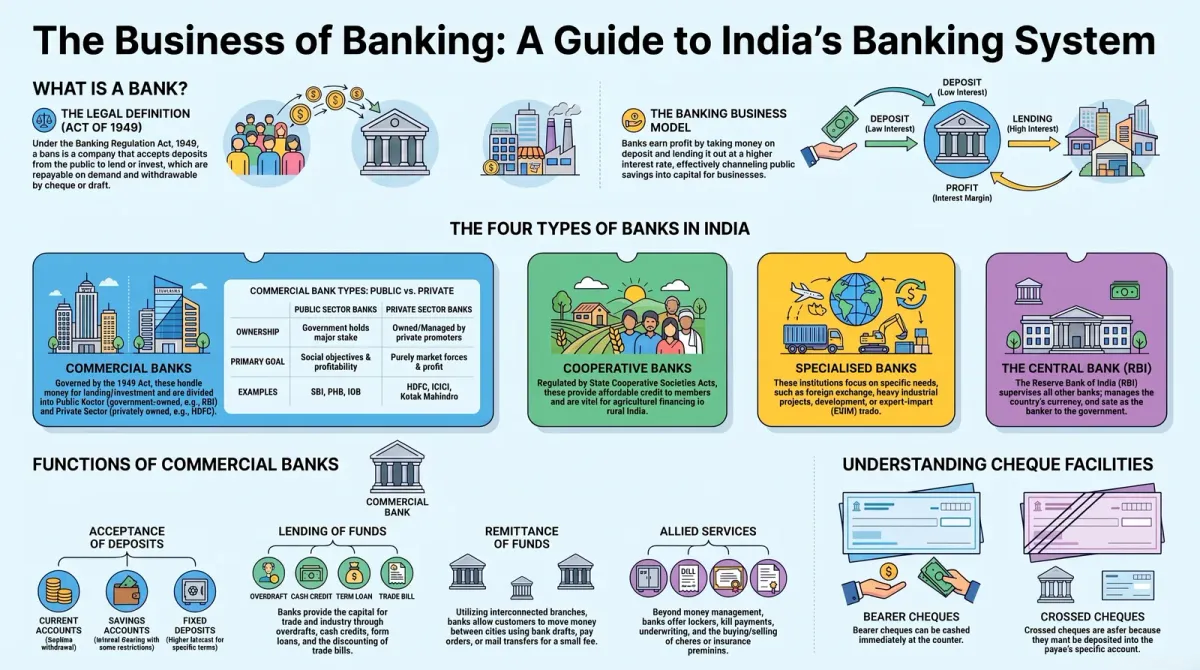 Banking Services for Business: Types of Banks and Functions of Commercial Banks cover image