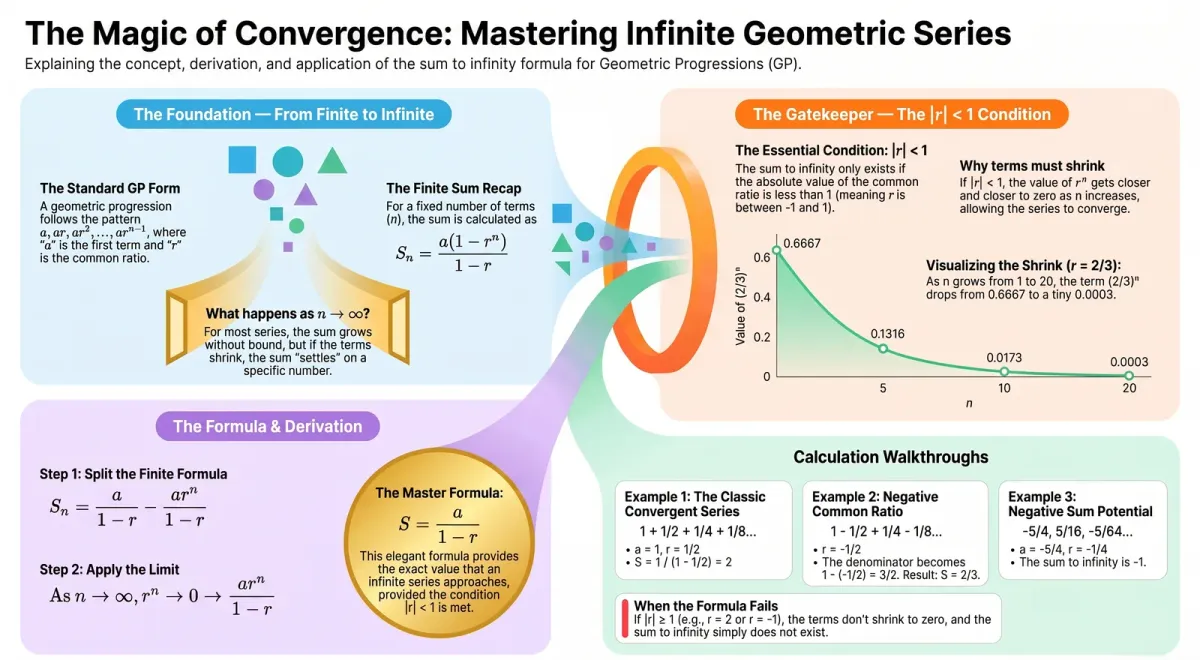 Infinite Geometric Series: Sum to Infinity Formula & Solved Examples (Class 11 Maths)