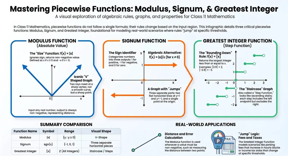 Modulus, Signum & Greatest Integer Functions Explained | Class 11 Maths cover image