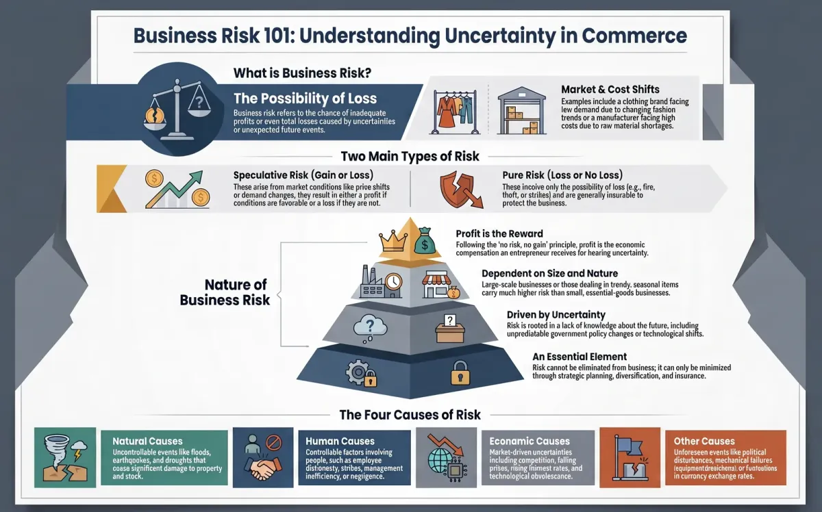 Business Risk: Meaning, Nature, Types and Causes Explained | Class 11 Business Studies cover image