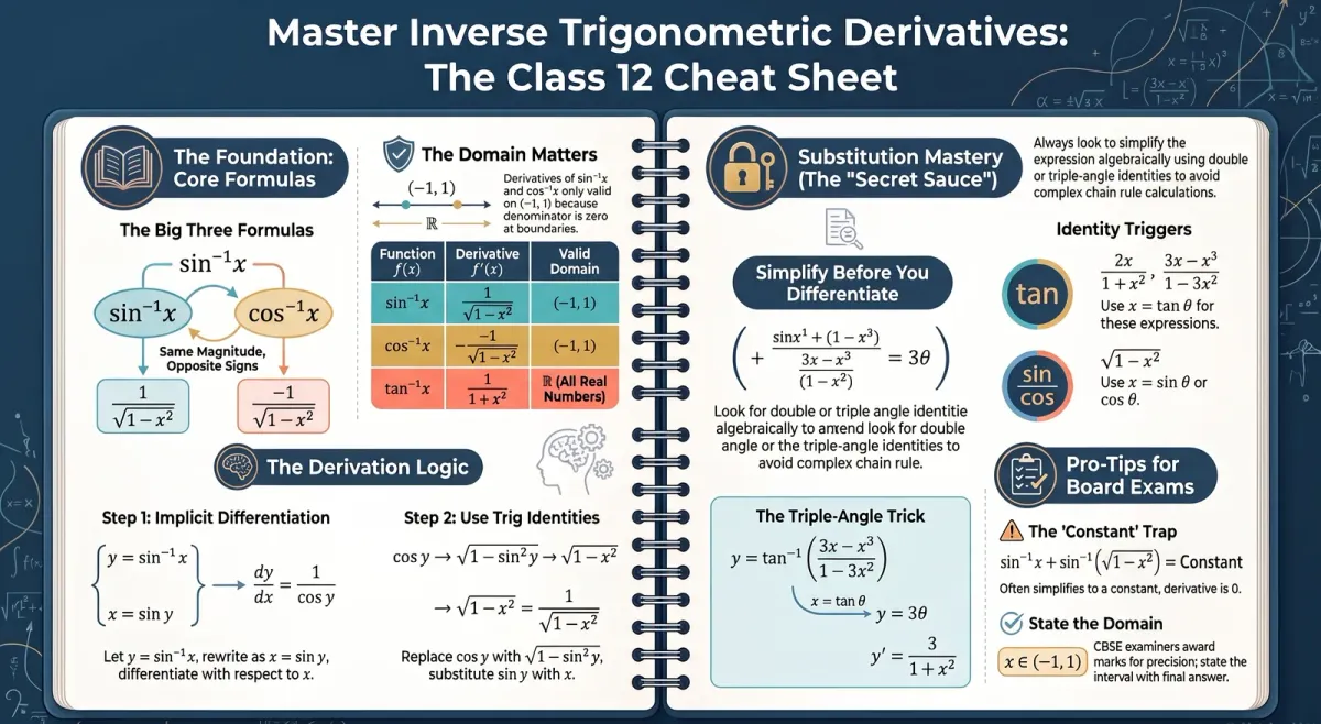 Derivatives of Inverse Trigonometric Functions Class 12: Formulas & Solved Problems cover image