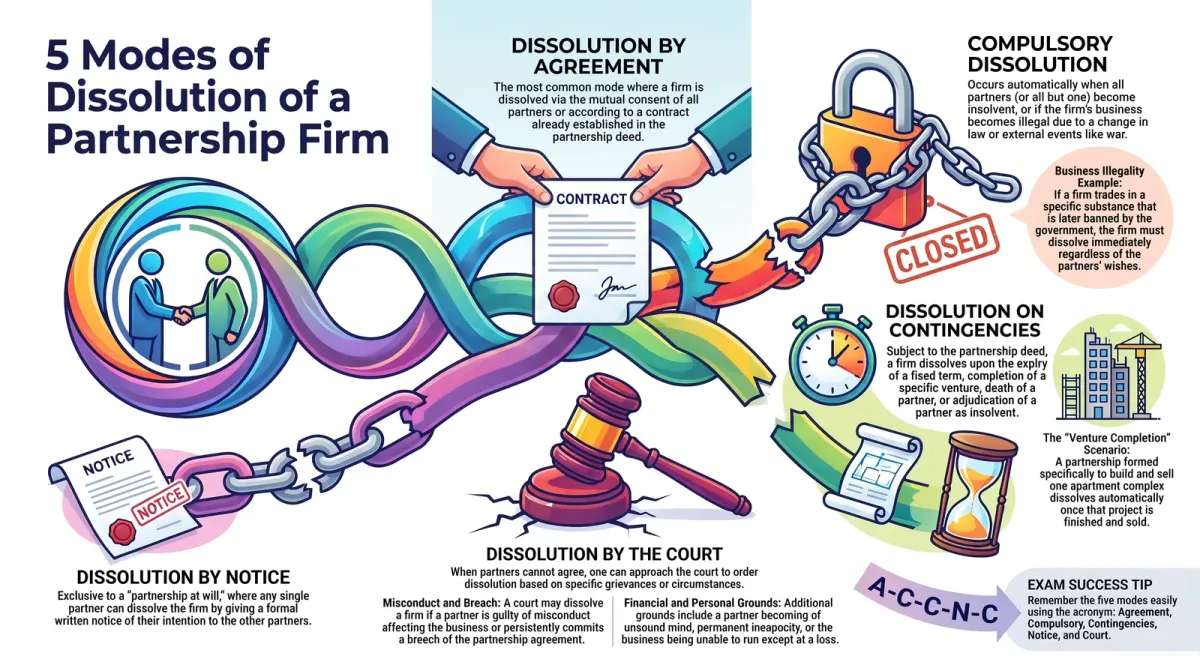 Modes of Dissolution of a Partnership Firm: Complete Guide with Examples cover image