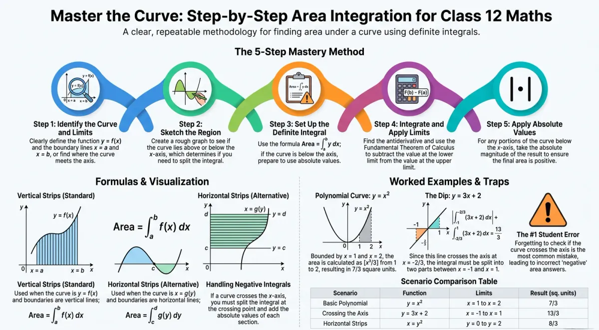 How to Find Area Under a Simple Curve Using Integration – Class 12 Maths cover image