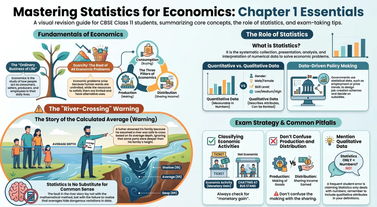 Statistics for Economics Chapter 1: Exercise Solutions & Exam Tips cover image