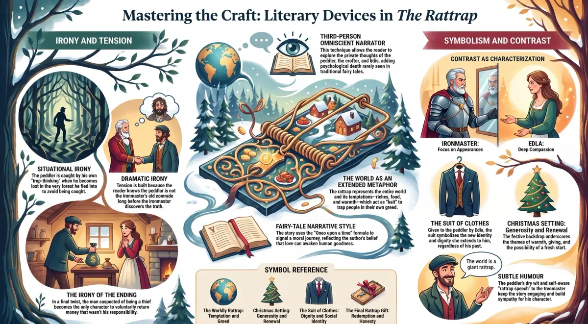 Literary Devices in The Rattrap: Symbolism, Irony and Narrative Style cover image