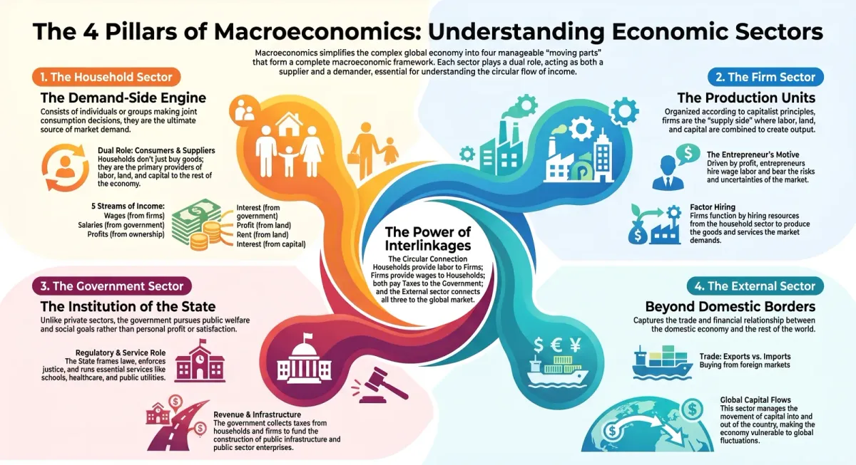 The Four Sectors of an Economy: Households, Firms, Government & External Sector cover image
