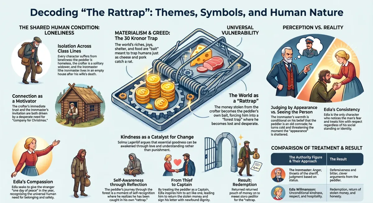 Themes in The Rattrap: Materialism, Loneliness and Redemption Explained cover image