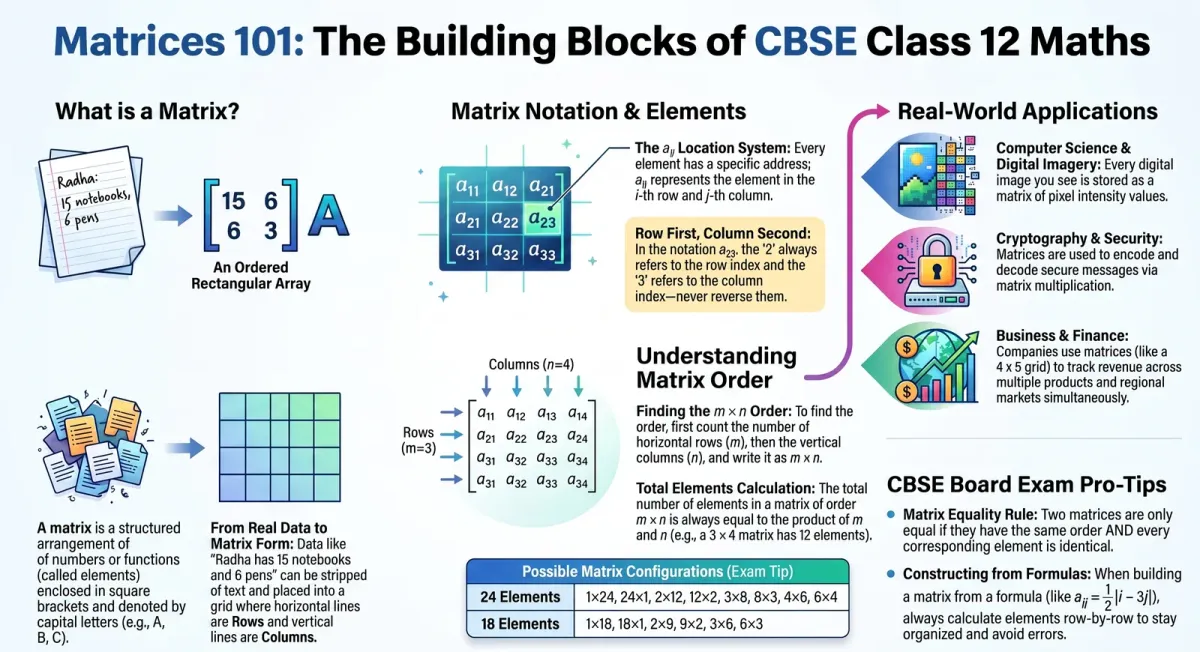 What is a Matrix? Complete Introduction for Class 12 CBSE Students cover image