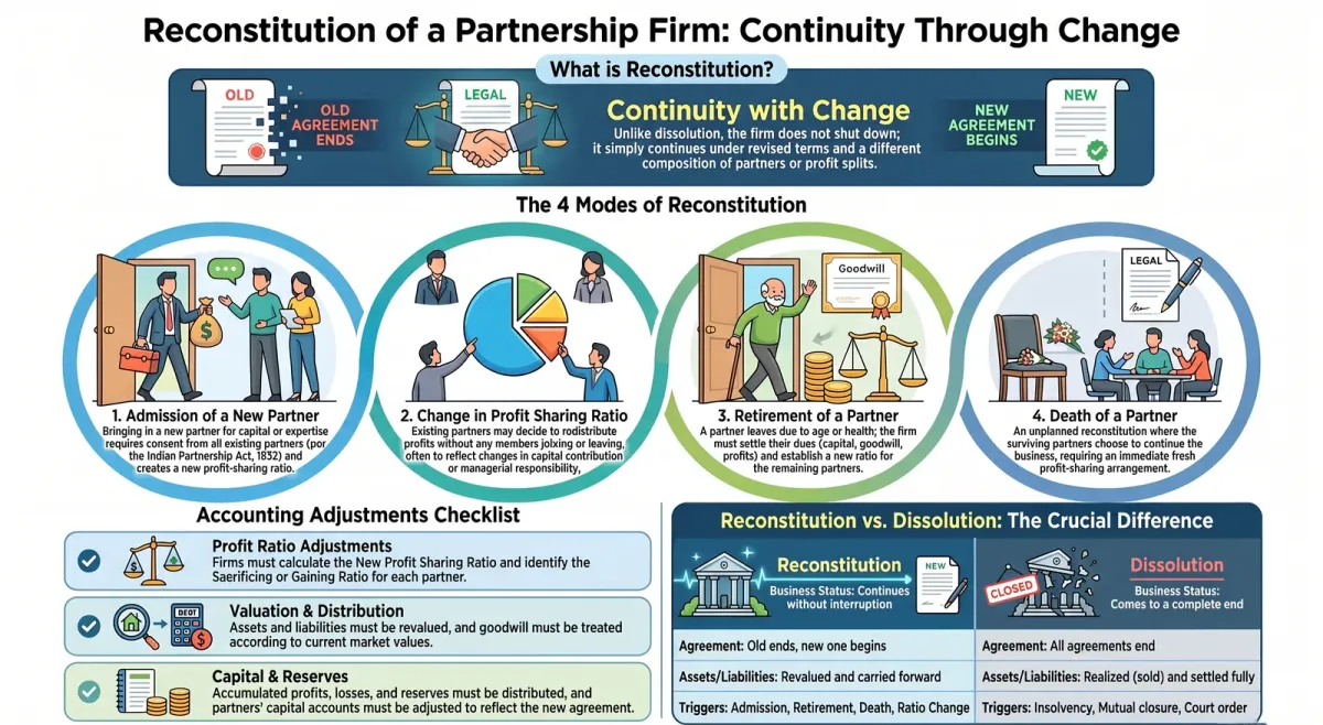 Reconstitution of a Partnership Firm: Meaning & Modes (2026 Guide)