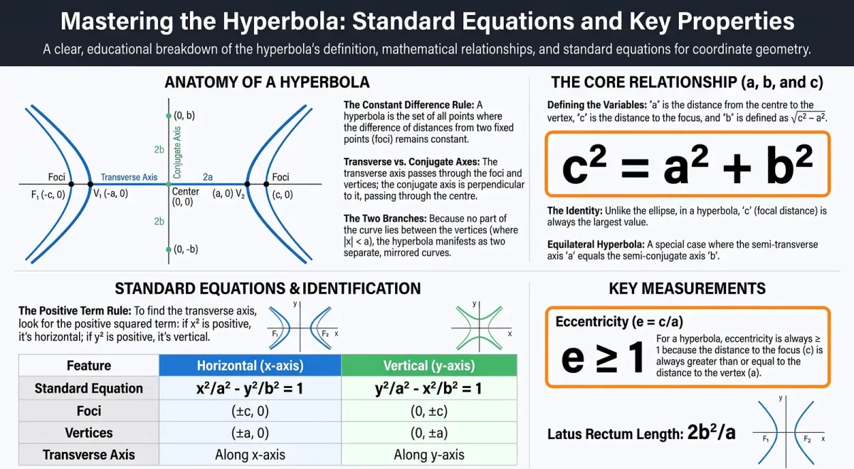 Hyperbola: Standard Equations, Eccentricity and Latus Rectum cover image