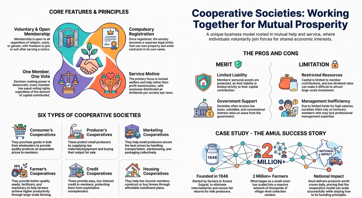 Cooperative Society: Features, Types and the Amul Case Study cover image