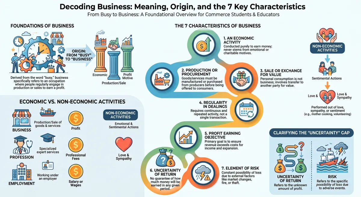 What Is Management? Definition, Art vs Science & 7 Key Characteristics — CBSE Class 12 Business Studies — Visual summary and infographic