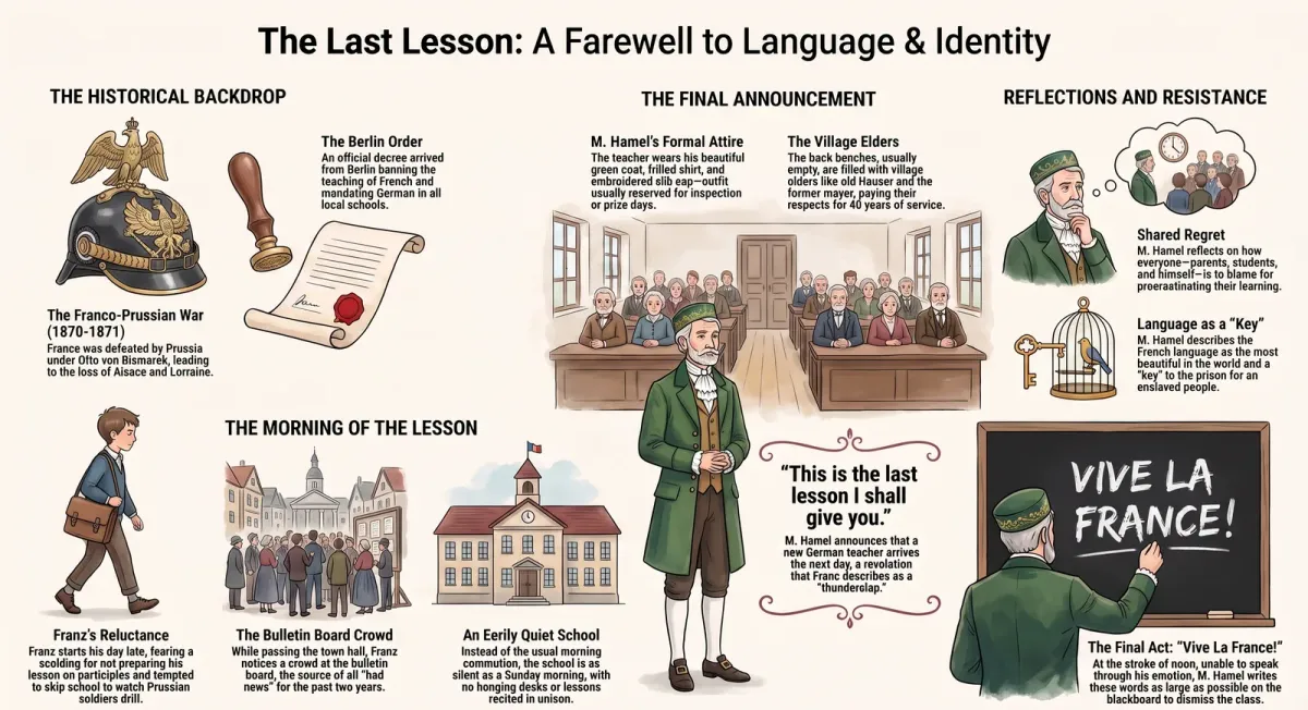 The Last Lesson Summary and Analysis (CBSE Class 12 English, Flamingo Chapter 1) — Comprehensive visual summary and infographic