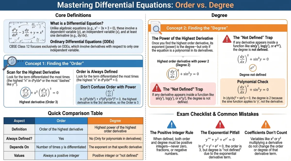 Differential Equations Class 12: Order, Degree and Basic Concepts Explained cover image