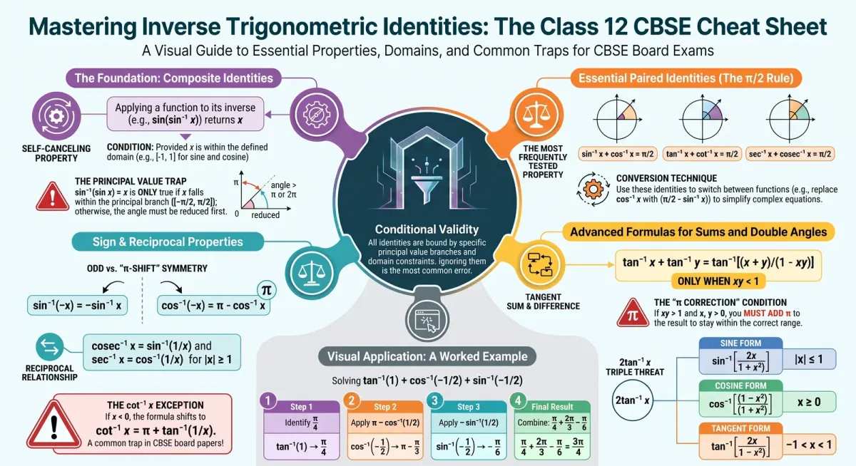 Properties of Inverse Trigonometric Functions: Key Identities for Class 12 Maths cover image