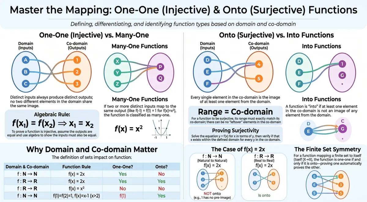 One-One and Onto Functions – Types of Functions in Class 12 Maths Explained cover image