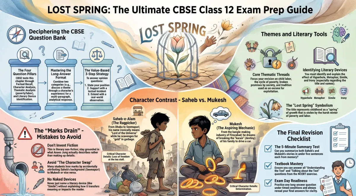 Lost Spring Exam Tips, Important Questions and Revision Checklist cover image