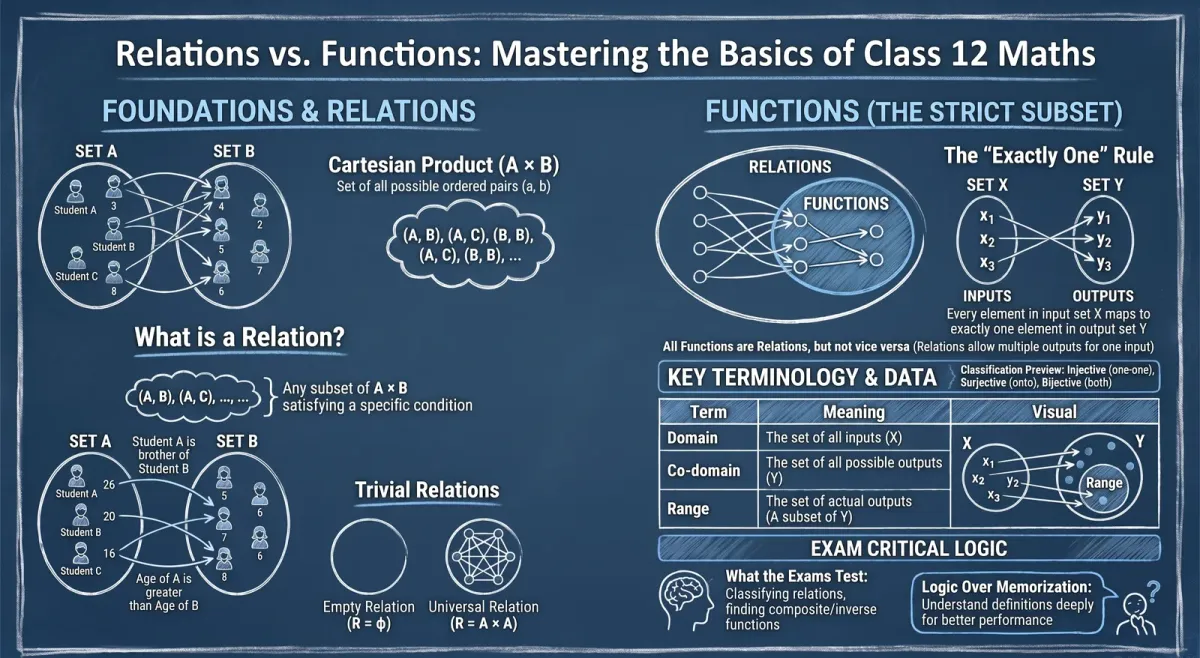 What Are Relations and Functions? – Class 12 Maths Chapter 1 Explained