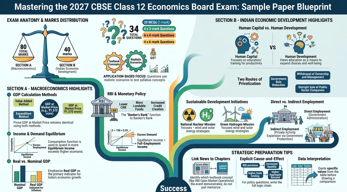 Quotation Mark Format Examples CBSE Class 12 Economics Sample Paper 2026-27 with Solutions & Marking ...