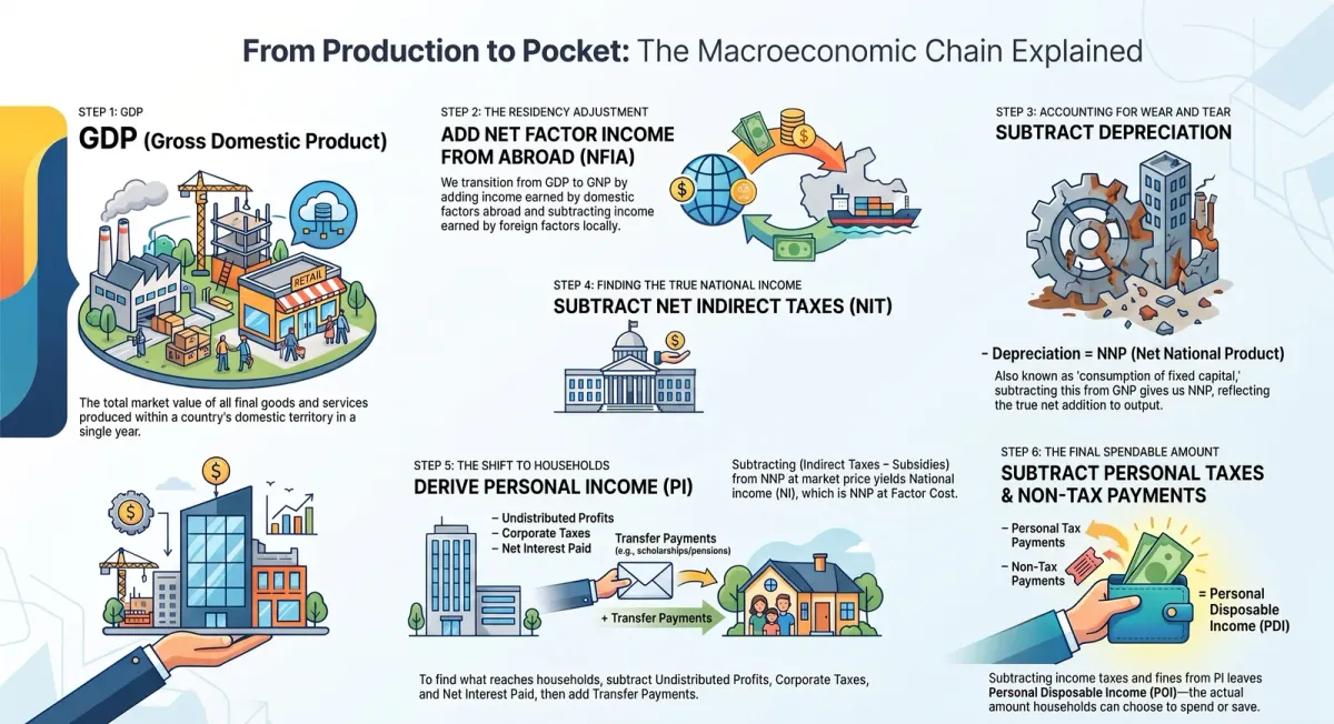 GDP, GNP, NNP & National Income Explained | Class 12 Macroeconomic Identities