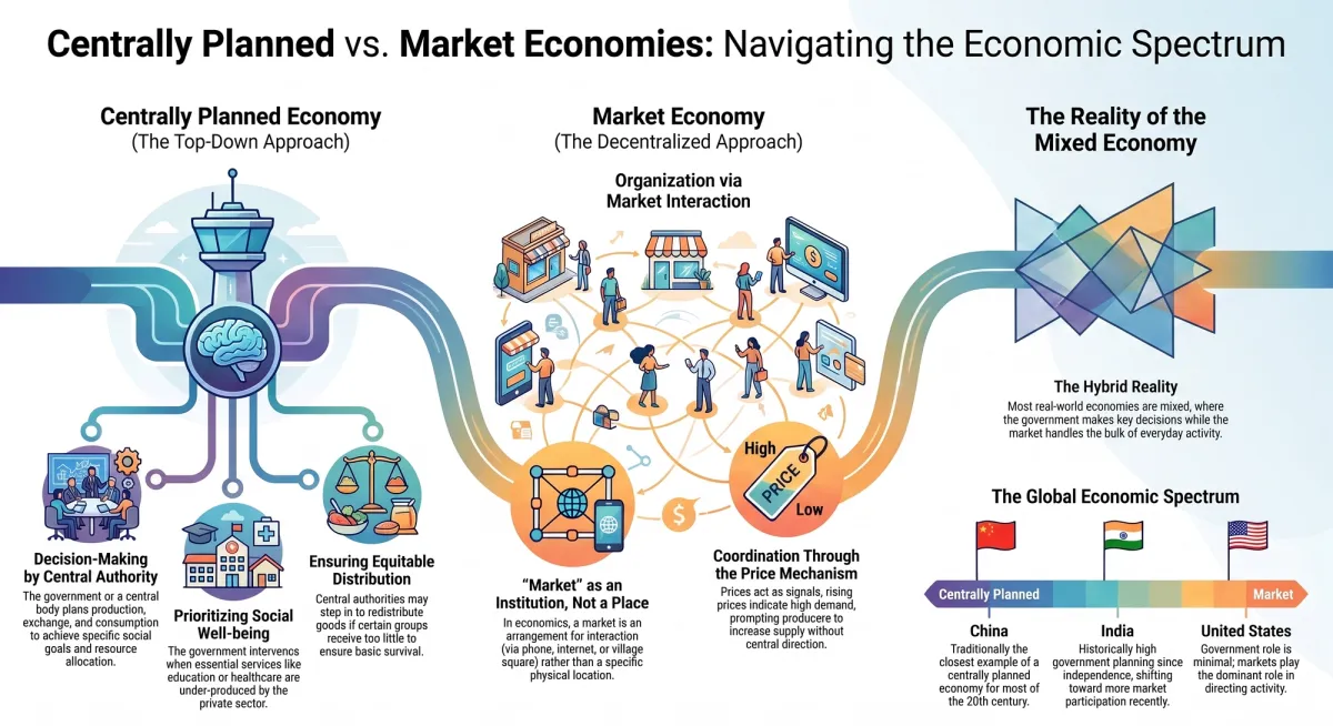 Economic Systems: Market Economy, Command Economy & Mixed Economy Compared — Visual summary and infographic