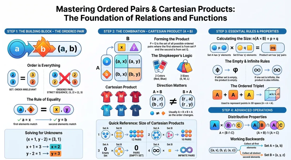 Ordered Pairs and Cartesian Product of Sets Explained | Class 11 Maths cover image