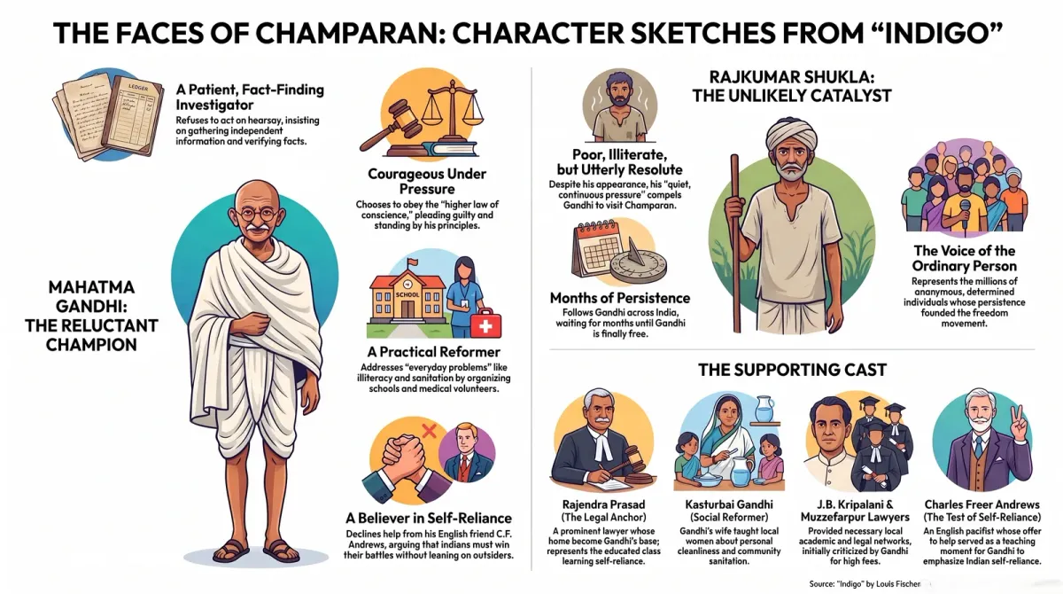 Character Sketch of Gandhi and Rajkumar Shukla in Indigo – CBSE Class 12 cover image