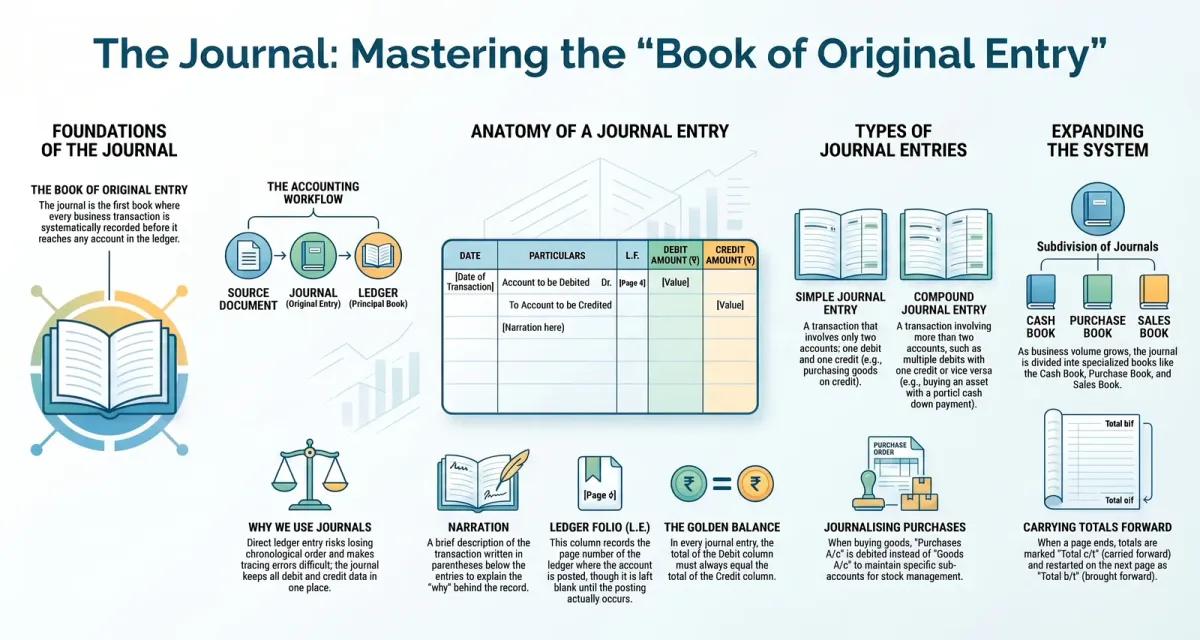 What Is a Journal in Accounting? Book of Original Entry Explained – Class 11 CBSE cover image