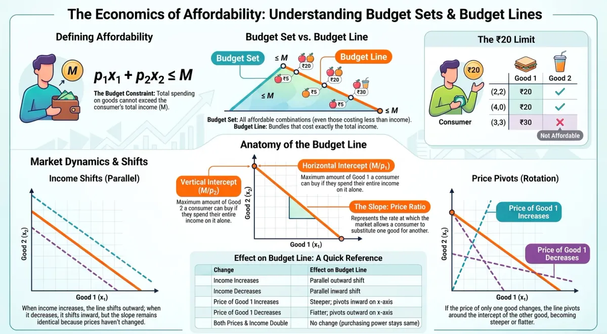 Budget Line and Budget Set in Economics Explained (Class 11) cover image