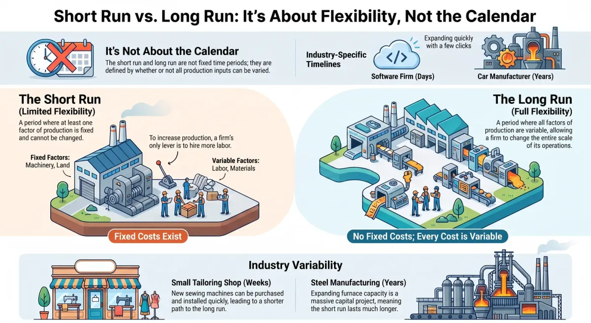 Short Run vs Long Run in Economics: Fixed and Variable Factors Explained cover image