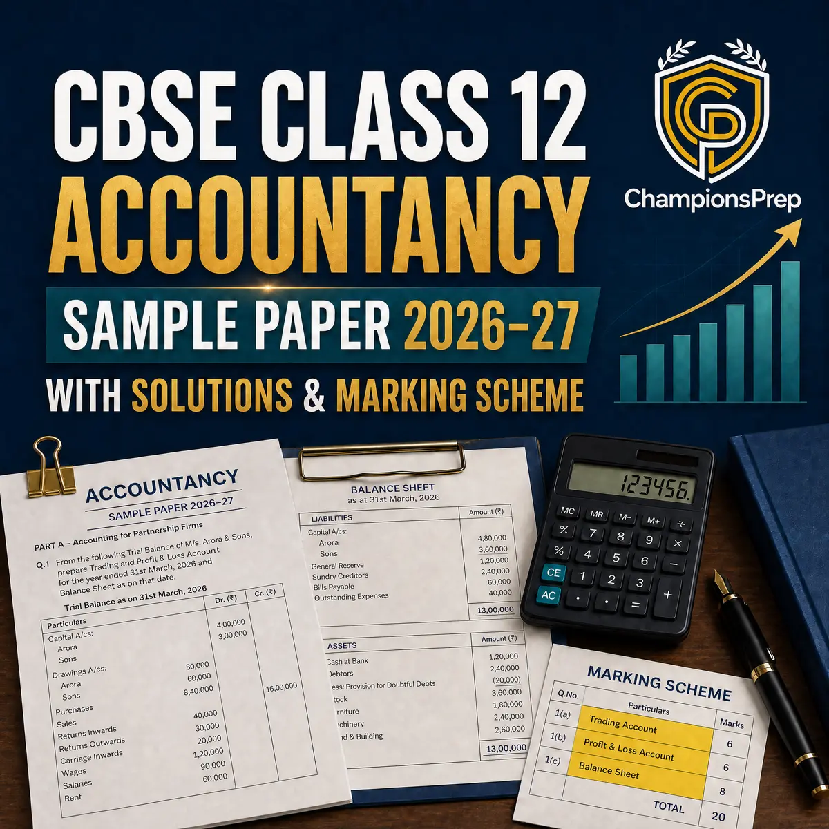CBSE Class 12 Accountancy Sample Paper 2026-27 with Solutions & Marking Scheme — CBSE Class 12 Official Sample Paper