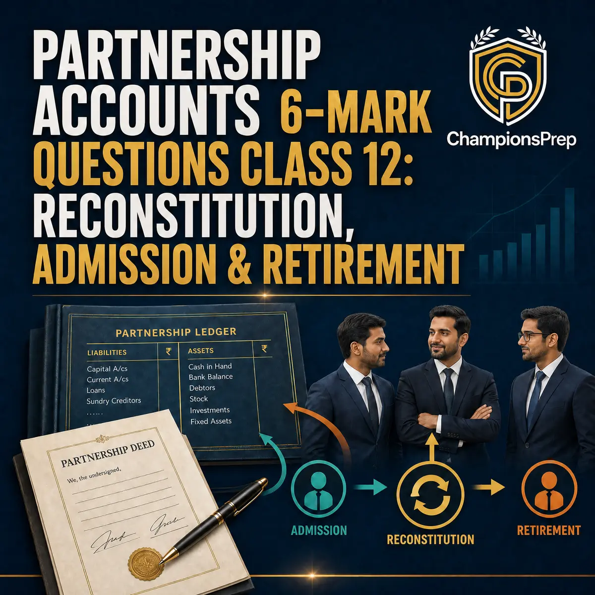 Partnership Accounts 6-Mark Questions Class 12: Reconstitution, Admission & Retirement — CBSE Class 12 Official Sample Paper